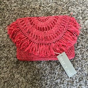 Mar Y Sol Mia Clutch Handmade Raffia Purse